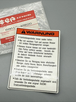 SUZUKI LABEL WARNHINWEIS AN250 RG125F DR800S GSXR750 VZ800 WARNING,SCREEN X36621