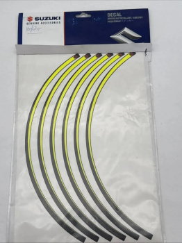 SUZUKI FELGENAUFKLEBER GSX-S1000 WHEEL RIM DECAL ONE WHEEL 99183-48K00-YEL D1730
