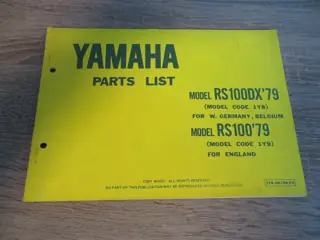 Yamaha RS100 DX  1Y8 (1979) Ersatzteilkatalog Parts List Original