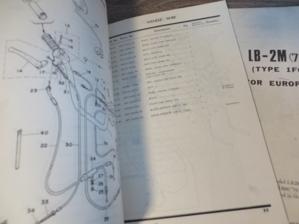 Yamaha LB50 Chappy Ersatzteilkatalog 1976 + Ergänzung 1977 Parts List