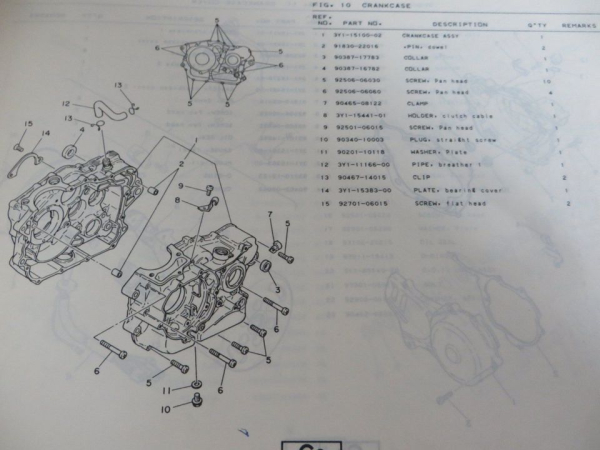 Yamaha XT250 3Y3 (1980) Ersatzteilkatalog Parts List Original
